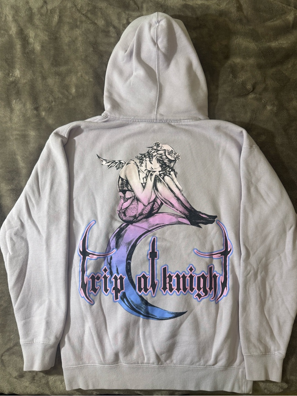 Trippie Redd Trip At Knight Hoodie Mens Medium Lavender Graphic Tour Sweatshirt